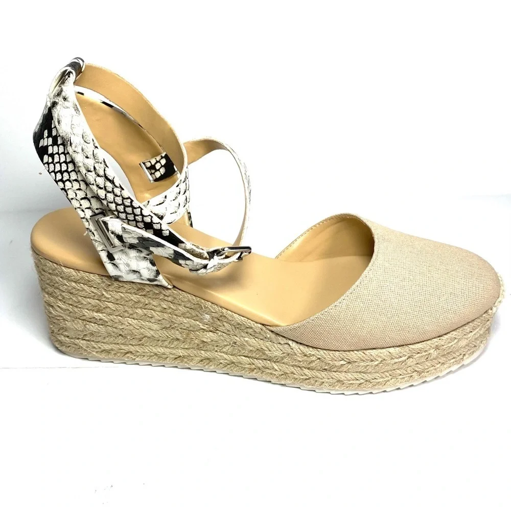 Nine West Wedge Espadrille Beige Snake Print‎ 10M